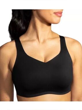 Brooks Dare Underwire Sports Bra 34D Large 
Compression Black Seamless Cross